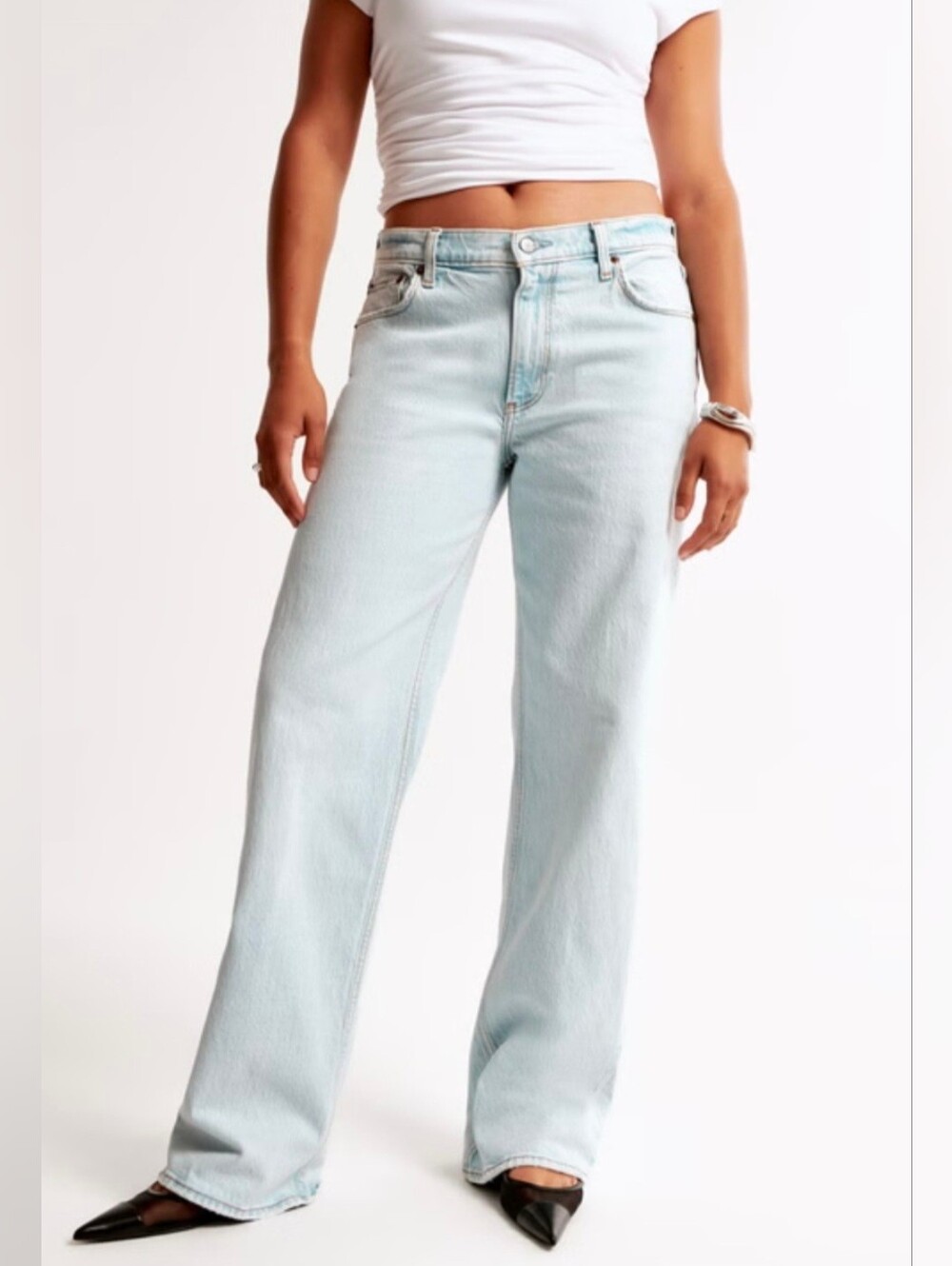 Abercrombie & Fitch 90s Baggy Low Rise Jeans Light Wash Size 26